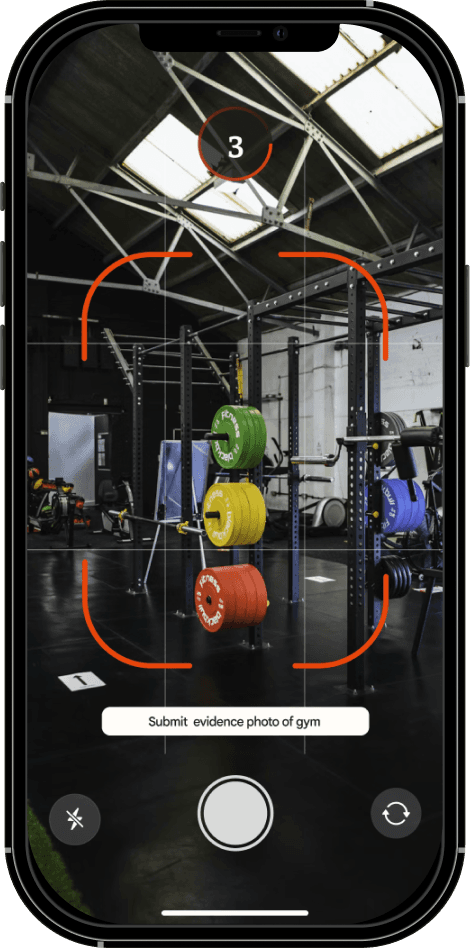 Comitt app — submit evidence photo of gym